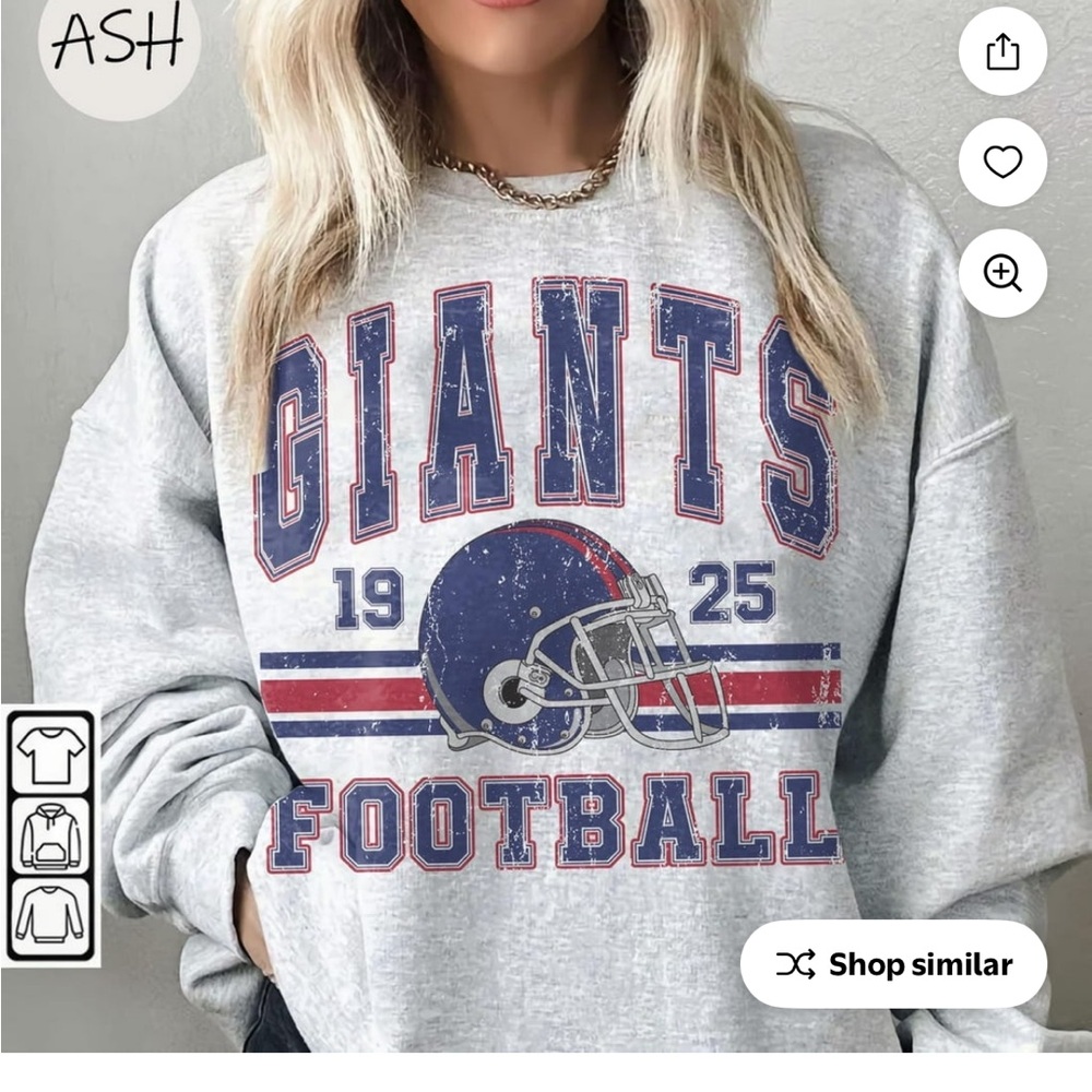 Ash Gray Giants Football Hoodie